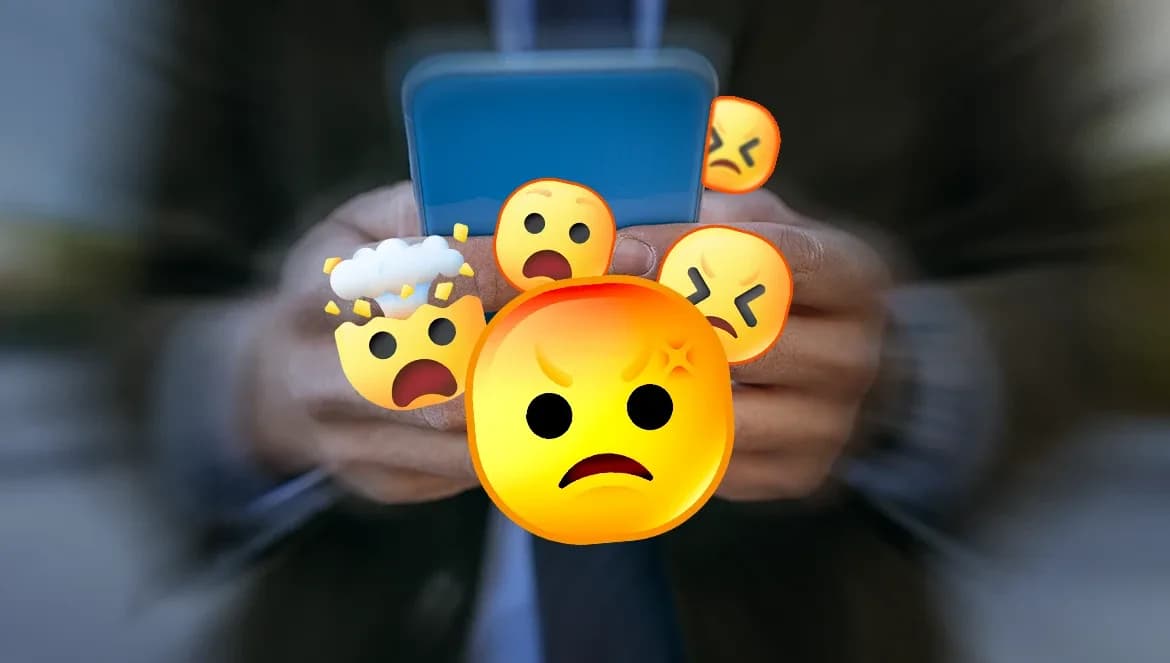 Emojis de preocupação saem do celular porque o ROAS caiu.